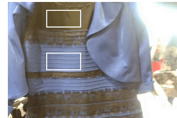 White or blue dress