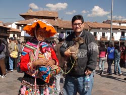 Albin with Peruvian woman in native dress