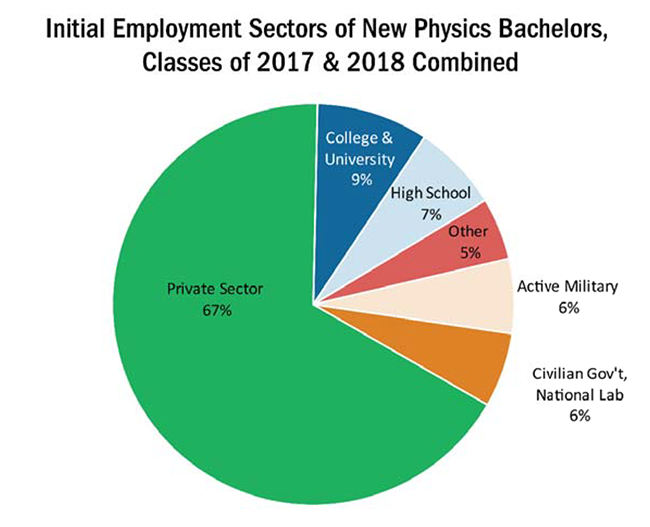 Initial Employment Sectors of New Physics Bachelors chart