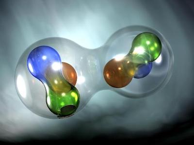 Artistic rendering of quarks in deuterium.