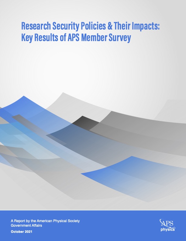 APS Research Security Survey Key Findings 2021 Cover