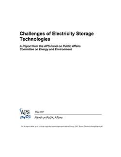 Challenges of Electricity Storage Technologies Report cover
