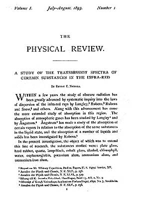 A copy of the first issue of the Physical Review
