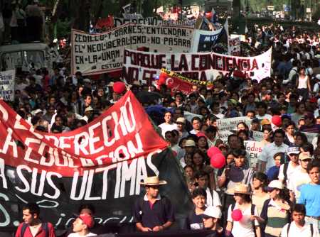 Some 100,000 striking students of Mexico's National University