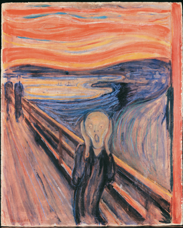 The Scream (1893) by Edvar Munch (National Gallery, Oslo, Norway)