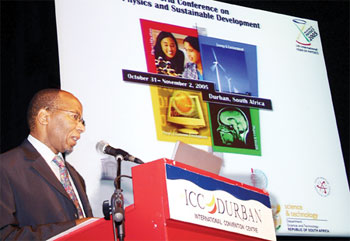 South Africa Minister of Science &amp; Technology Mosibudi Mangena officially opens the conference