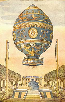 illustration of early hot air balloon