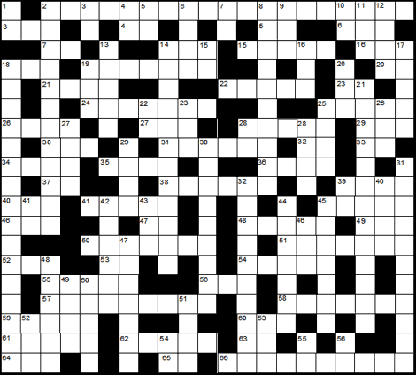 Readers are cautioned that (a) Hodes's puzzle is very hard (it is in the style of a “cryptic crossword”); and (b) the numbering system is unconventional, since in many places numbers are repeated, once for across and once for down