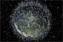 Space debris around Earth