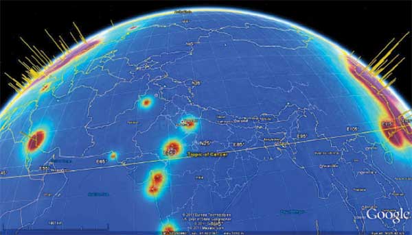 Global map of reactor neutrino emission