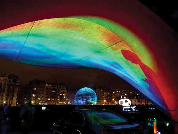 Art installation at International Year of Light celebration at UNESCO