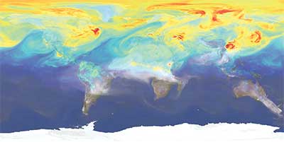 NASA earth shot showing atmospheric carbon dioxide levels