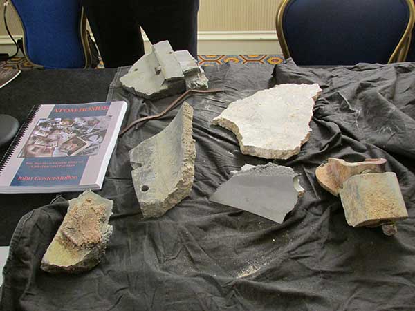 Fragments of bomb prototypes
