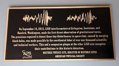 Livingston LIGO plaque
