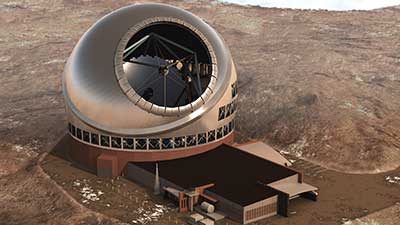 Artist's depiction of the controversial Thirty Meter Telescope proposed for construction on Mauna Kea in Hawaii